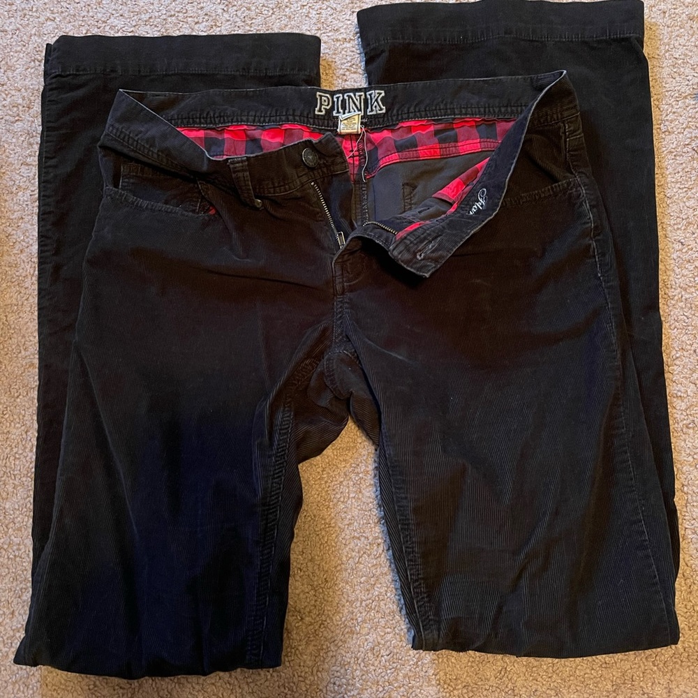 Vs PINK black SOFT corduroy flare leg!